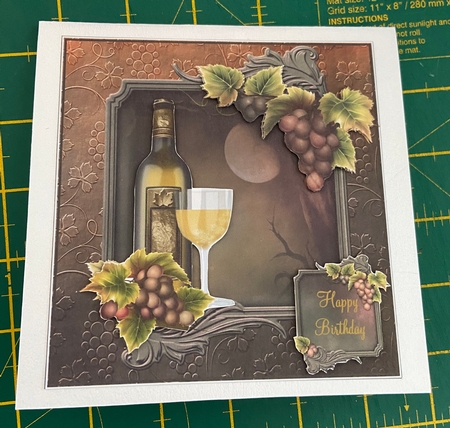 Masculine White Wine 8x8 Card Topper by Ellen Morgan