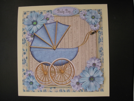 Beautiful Blue Pram 8x8 by Ellen Morgan