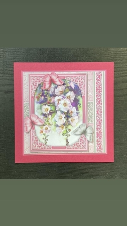 HOLLYHOCKS & BUTTERFLIES All Occasions Quick Card & Insert Mini Kit by Ellen Morgan