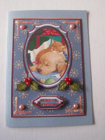 Christmas Pets Card Front by Ellen Morgan