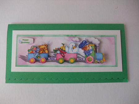 Toy Train Large Dl Card by Ellen Morgan