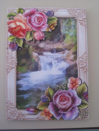 English Roses & Watercolour Waterfall + Extra Frame by Ellen Morgan