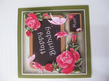 Birthday Black Board & Pink Roses by Ellen Morgan