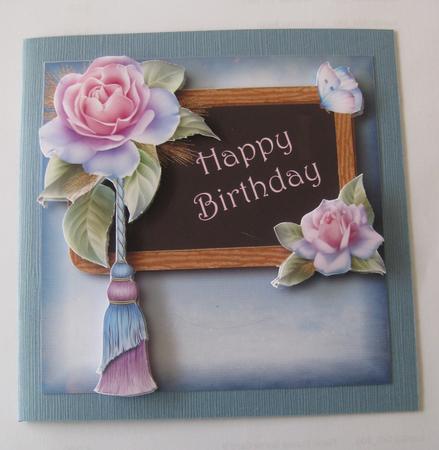 Birthday Black Board & Pastel Roses by Ellen Morgan
