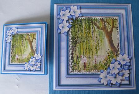 Beautiful Swan and Weeping Willows  by Ellen Morgan