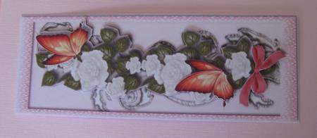 Large D.l Beautiful Roses and Butterfly's  by Ellen Morgan