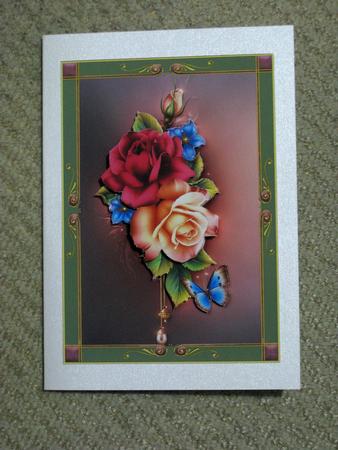 Beautiful Framed Summer Roses with Decoupage by Ellen Morgan