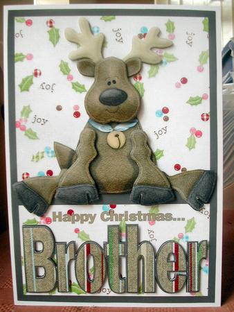 Happy Christmas Brother A5 Decoupage Card by Emma Duddridge