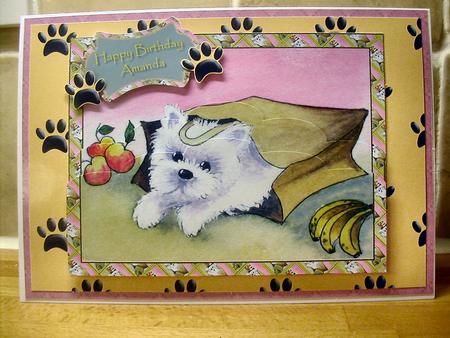 Westie in Bag by Emma Duddridge
