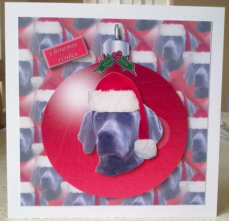 Weimaraner Christmas Bauble Background by Emma Duddridge