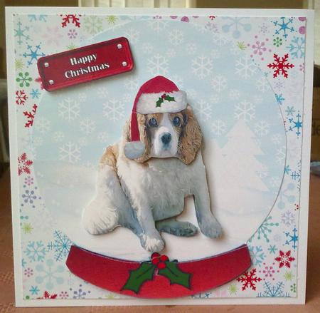 Cavalier King Charles Spaniel Christmas Snow Globe by Emma Duddridge