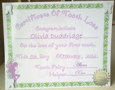 Certificate Tooth Loss Pink by Emma Duddridge