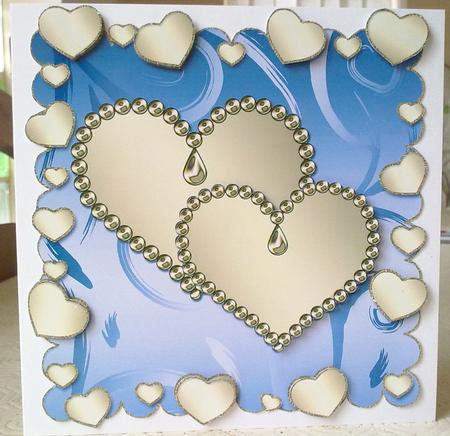 Two Jeweled Hearts Scalloped Topper 9 by Emma Duddridge