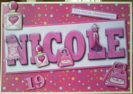 So Fashionable Nicole Large Dl Name Card by Emma Duddridge