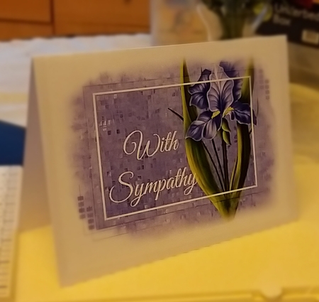 Beautiful Blue Iris Flower | Sympathy 5x7 Quick Cut & Fold Greeting Card by emma dunne