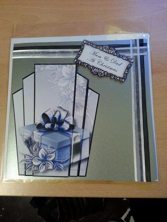 Art Deco Christmas Stacker Topper - Blue Gift Box by emma dunne