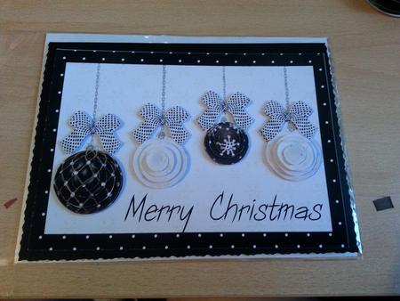 Black & White Christmas Bauble Pyramid by emma dunne