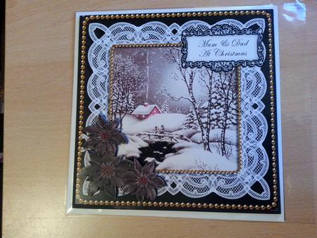 Winter Walk Mum & Dad at Christmas 8in Sentiment Topper by emma dunne