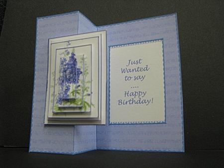 Delphinium Fold Back Birthday Card Male or Female by Emma Gleave