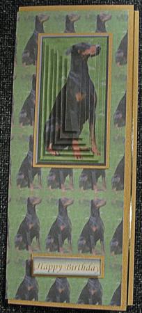Doberman Pinscher 2 Pyramid with Background by Emma Gleave