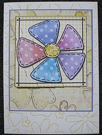 Patchwork Petals Quick Card with Wavy Corner Side Stacker by Emma Gleave
