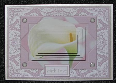 Stunning Calla Lily & Lace Card Front by Emma Gleave
