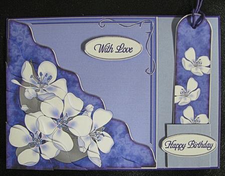 Apple Blossom Quick Card with Corner Side Stacker Pyramage by Emma Gleave