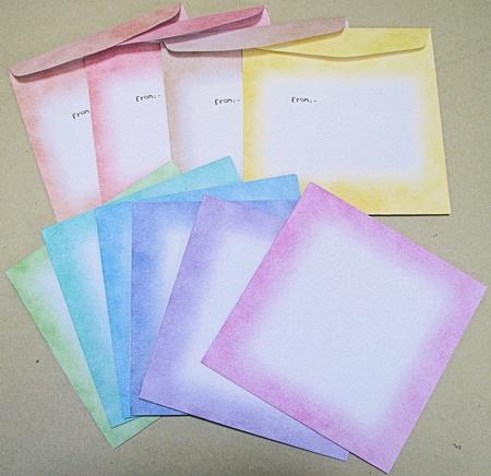 Bumper Value Pack of Square Envelopes in Shabby Summertime Colours by Emma Gleave