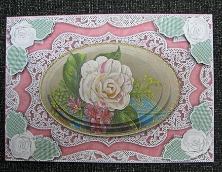 Camillia A5 Lace Card Front Step by Step by Emma Gleave