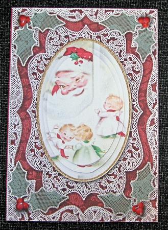 Santa and Cherubs A5 Card Front Step by Step by Emma Gleave