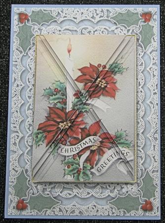 Christmas Greeting Candles A5 Card Front Side Step Stacker by Emma Gleave