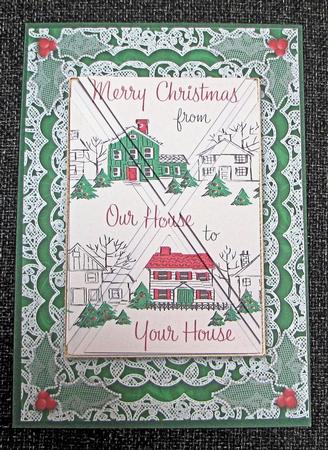 Our House to Yours A5 Lace Card Front Side Step Stacker by Emma Gleave
