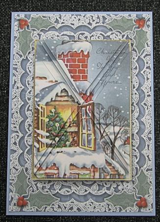 Joy to You A5 Lace Card Front Side Step Stacker by Emma Gleave
