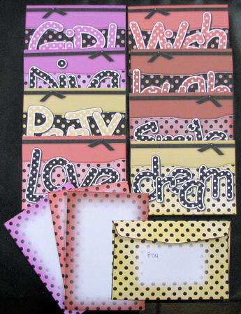Polka Dot Words Notelet Set by Emma Gleave