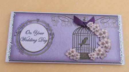 Lilac Birdcage on Your Wedding Day Dl Decoupage Topper by Emma Healey