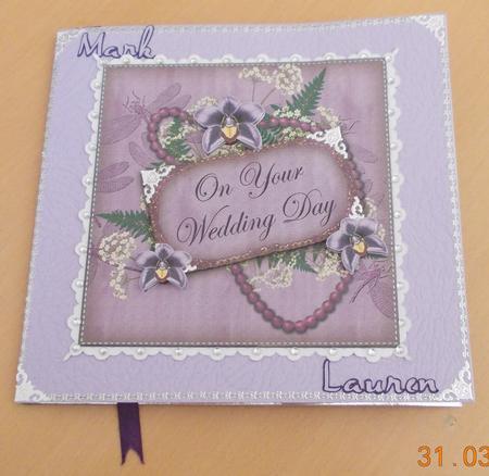 Lilac Orchids Wedding Day 8in Vintage Decoupage Topper by Emma Healey