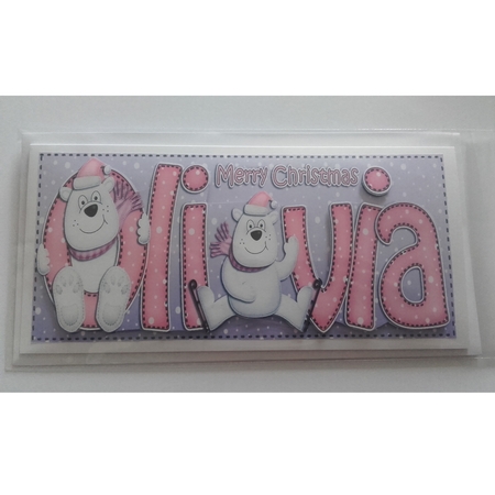 Large Dl Olivia Quick Card with Polar Bears N 3D Decoupage by Emma Osborne
