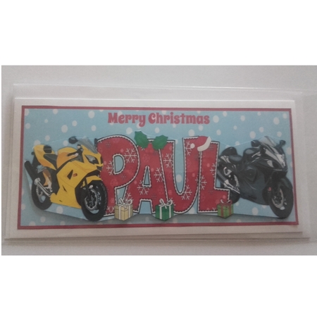 Christmas Motorbikes Paul Large Dl by Emma Osborne