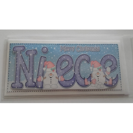 Large DL Christmas NIECE Snowball Sam 3D decoupage  by Emma Osborne