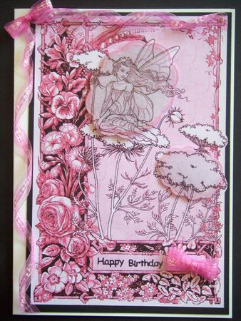 Flower Fairy Decoupage in Black & White by Emma Queenin