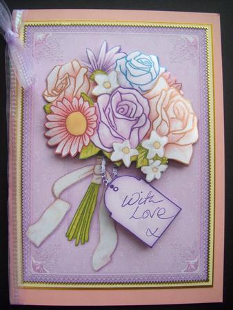 Bouquet of Beauty - Decoupage Card Front by Emma Queenin
