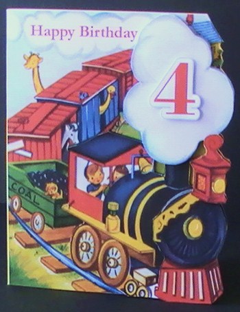 Birthday Train - Decoupage Card by Emma Queenin