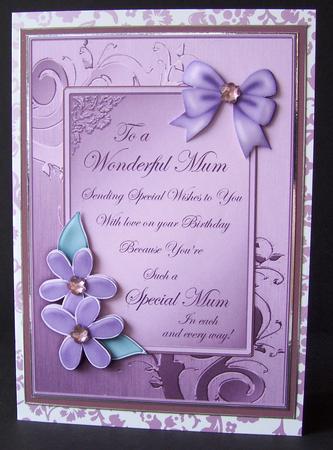 Metallic Birthday Greeting Quick Card with 3D Decoupage by Emma Queenin
