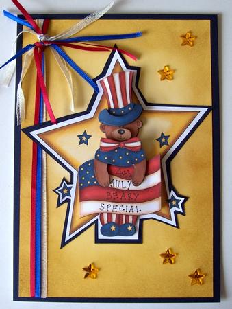 Beary Special 4th July Decoupage by Emma Queenin