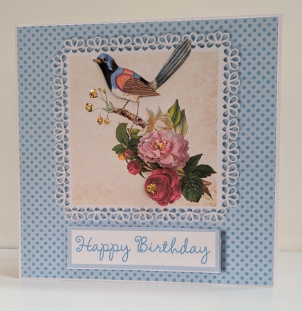 Vintage Floral Card Front and Decoupage by Emma Sims