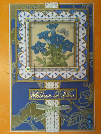 Blue Floral Anglaise 8in Picture Topper Sheet by Crafty M