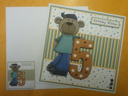 Birthday Bear- Fifth Birthday by Crafty M