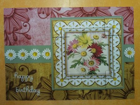Crazee Daisies Gold Anglaise 8inch Picture Sheet by Crafty M
