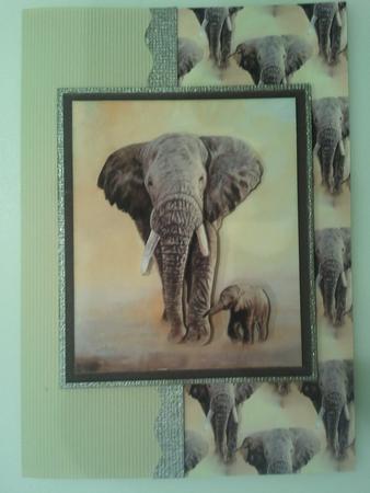 Elephant and Baby Decoupage by Crafty M