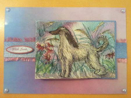 Afghan Hound Enjoying the Breeze Wavy Corner Stacker Topper by Crafty M